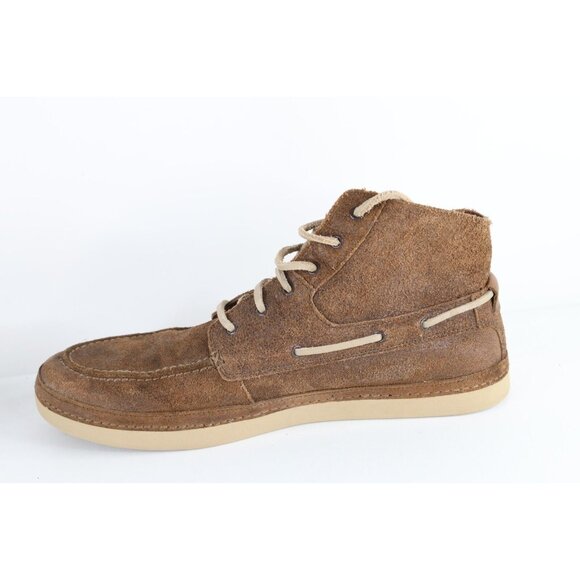 Ugg Boots Mens Size 14 Spell Out Vibram Suede Leather Ankle Chukkas Boots Brown main image 5